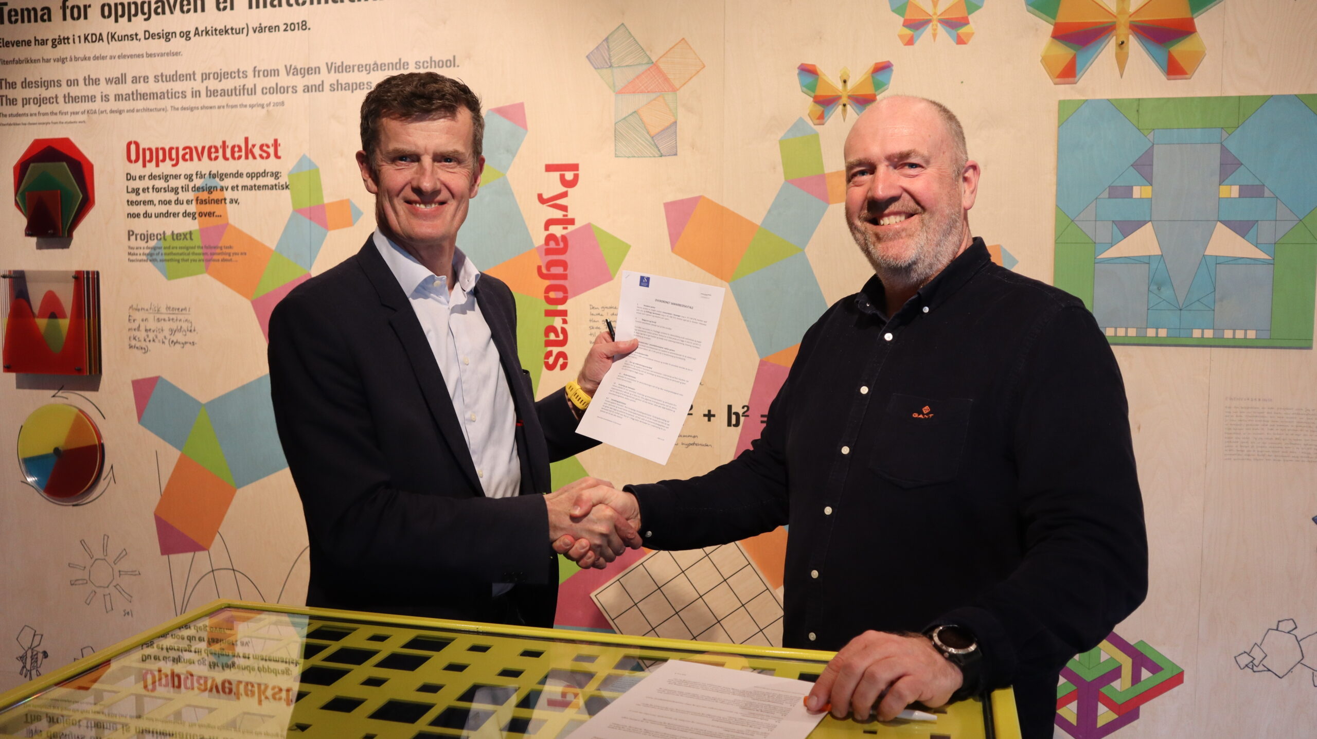 Rektor ved UiS Klaus Mohn og direktør i Jærmuseet Atle Fiskaa er begge glade for at samarbeidet nå vert formalisert.