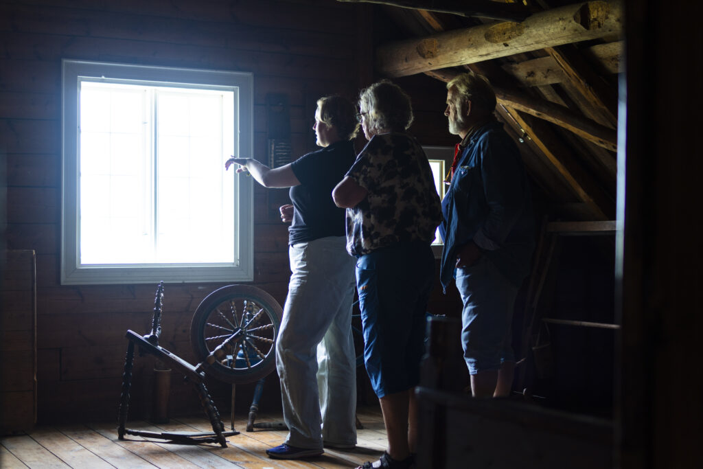 Museum worker at Garborgheimen, childhood home of renowned auuthor Arne Garborg, tells stories of his exciting and dramatic upbringing